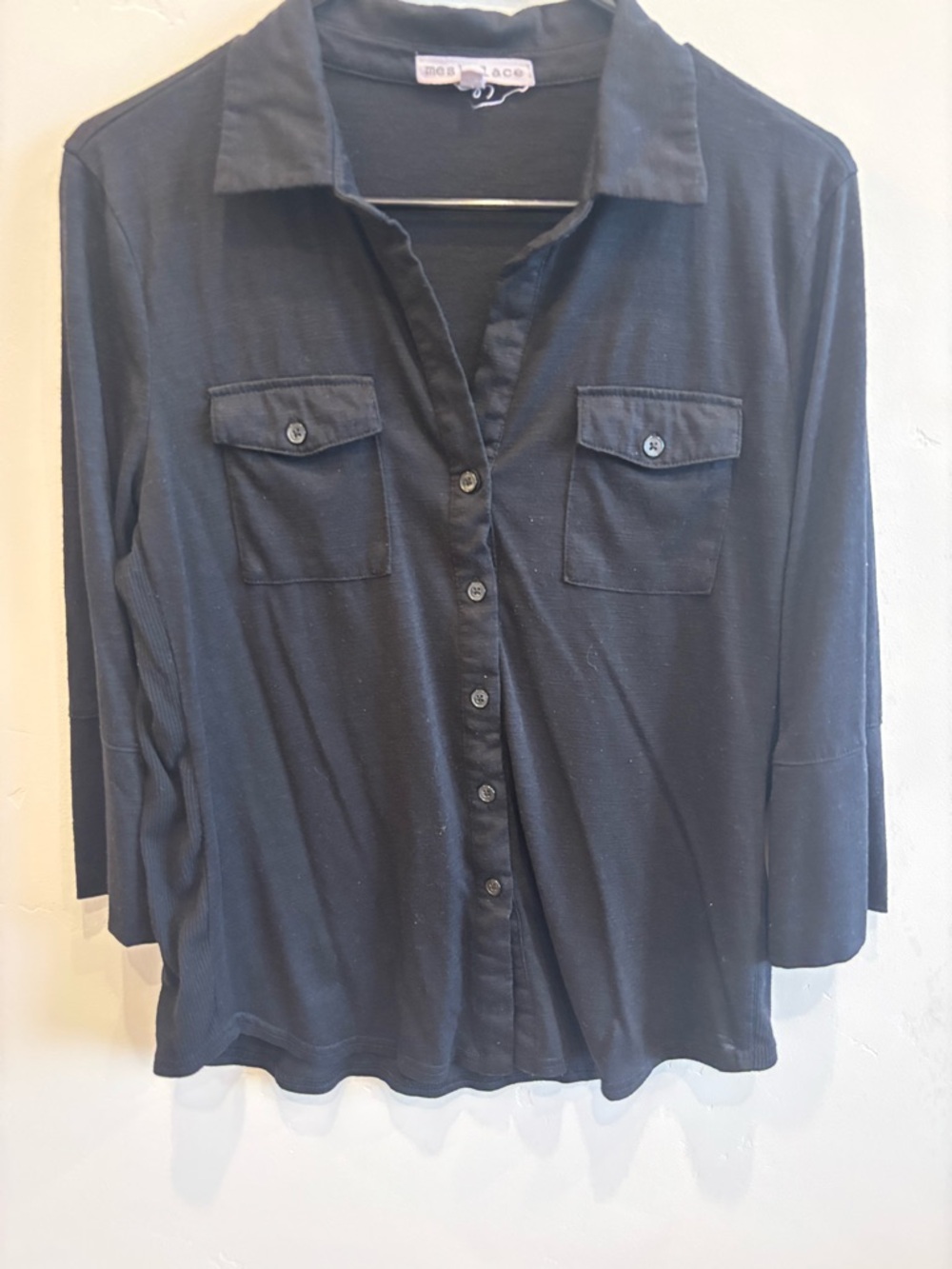 Mesh and Lace black button up